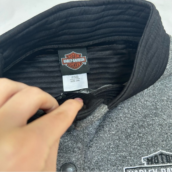 Harley-Davidson Charcoal and Black Button-Up Athletic Sweatshirt - Picture 5 of 5